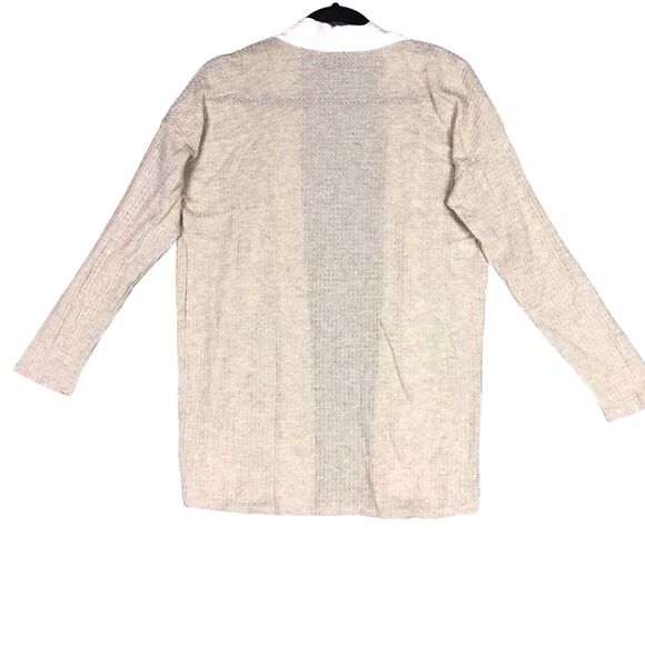 Bobeau Womens Size S Open Front Cardigan Waffle Knit Colorblock Long Sleeve - Picture 2 of 10